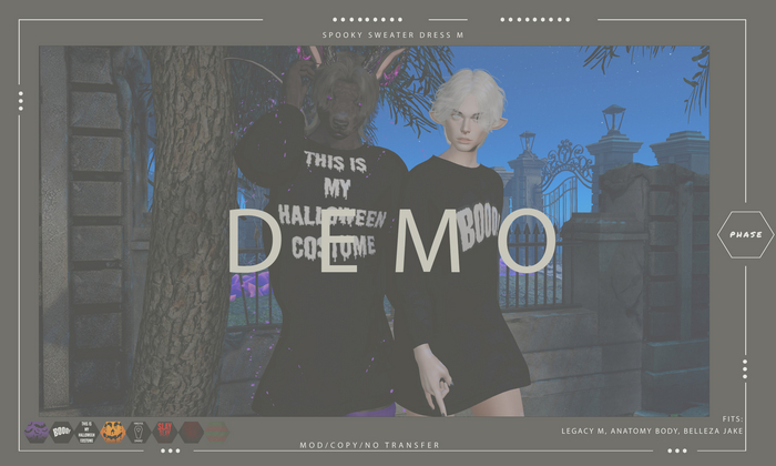PHASE - Spooky Sweater Dress M DEMO
