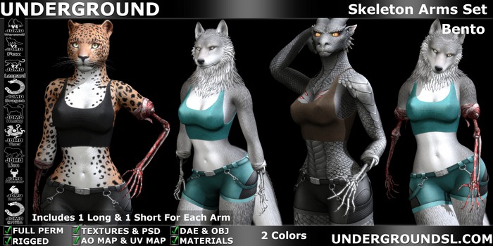 (UG FULL PERM) - Skeleton Arms Furry Set