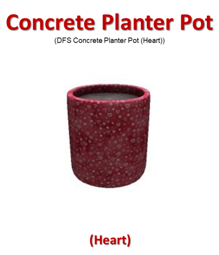 DFS Concrete Planter Pot (Heart) (DFS - Texture Only)