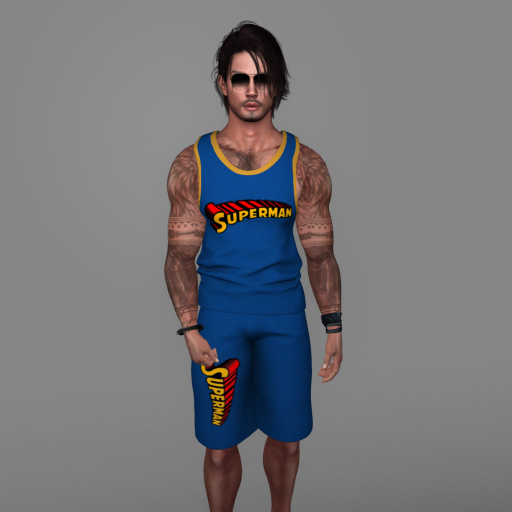  MALE SUPERMAN TOP & SHORTS