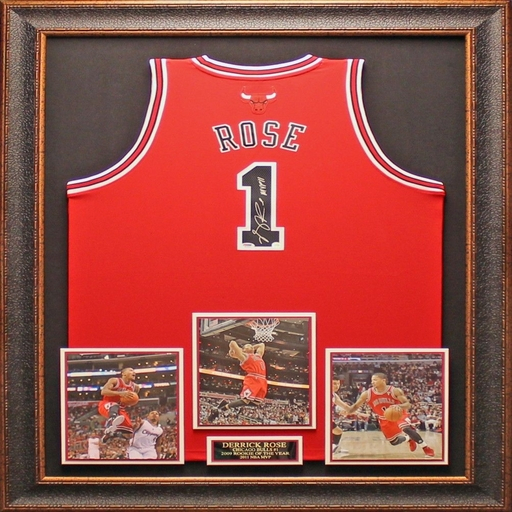 [CC] Signed Derrick Rose 'ROTY' Framed Jersey