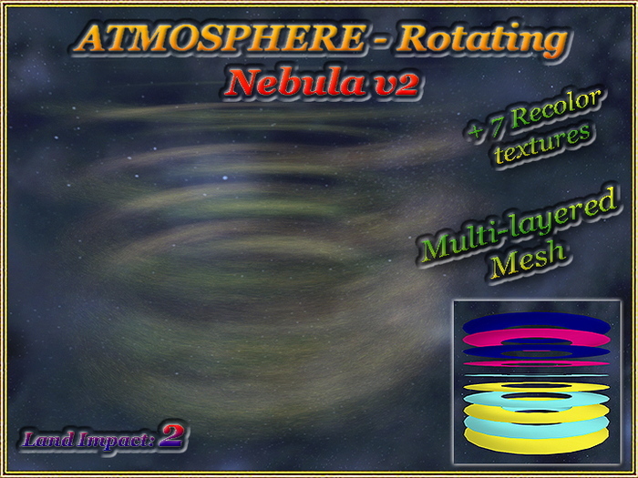 ATMOSPHERE - Rotating Nebula v2 (4 faces) (2 LI) (Full perm)