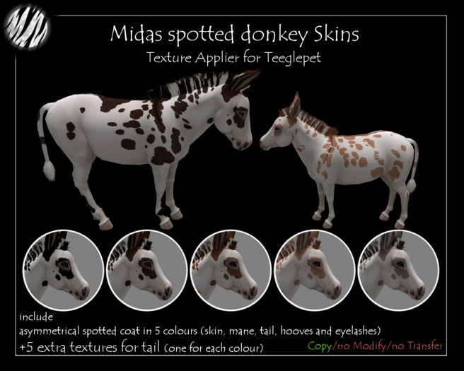 [SM] "Midas" spotted donkey skins Appliers