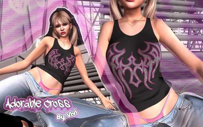 Tank top Rhinestone Adorable Cross-Vivi
