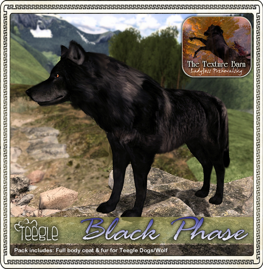 Teegle Dogs - Texture Barn: Black Phase wolf coat