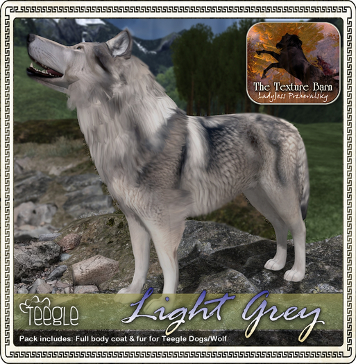Teegle Dogs - Texture Barn: Light Grey wolf / dog coat