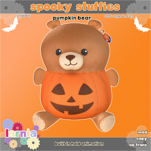 ~*larnia*~ spooky stuffies - pumpkin bear (copy) (boxed)