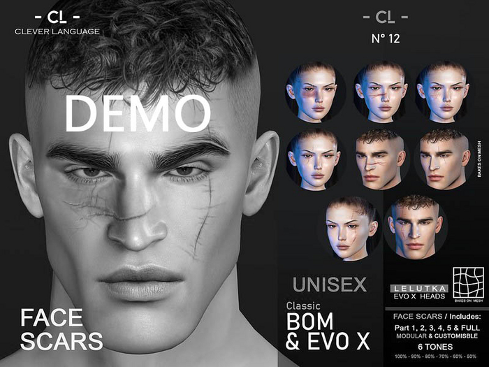 DEMO -[CL]- Face Scars #012 CLA & EVO X - AD