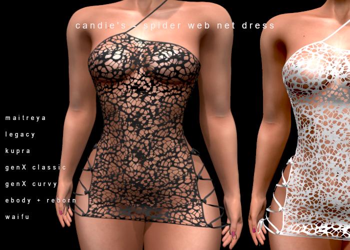 candie's #13 spider web net dress & heels