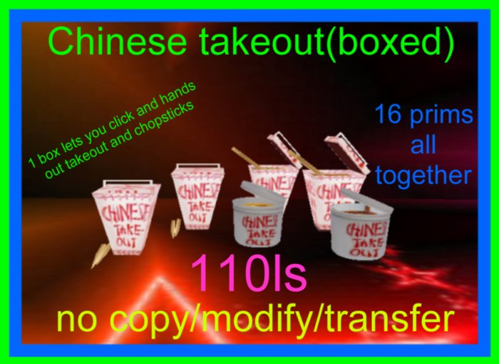 chinese takeout(boxed)