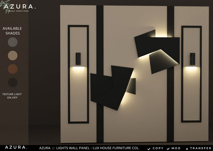 AZURA. :::  LIGHTS WALL PANEL -LUX HOUSE FURNITURE COL
