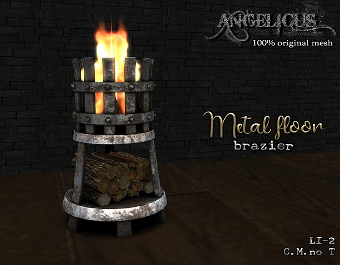 :ANGELICUS: Metal floor brazier 