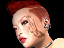 #    Erotic Head/Face Tattoo    # Horny Girl BOM Brown