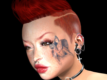 #    Erotic Head/Face Tattoo    # Tiger Girl BOM Blue