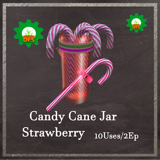 DFS Candy Cane Jar Strawberry Textur