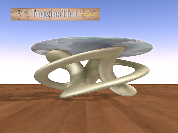 Imagine That ~ Unique Artistic Mesh Table ~ Glass / Metal