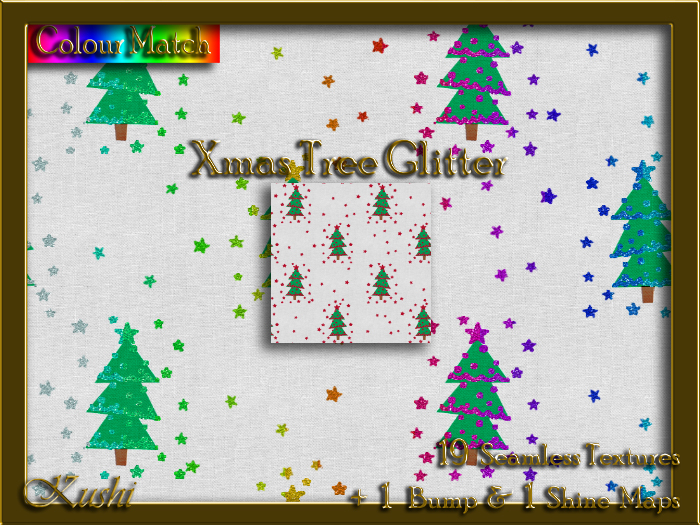 Xmas Tree Glitter Seamless Texture Set
