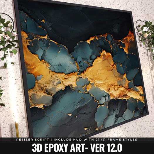 [YAN] Modern square frame - 3d epoxy 12.0