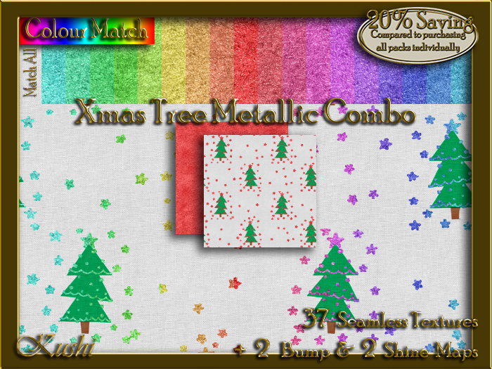 Xmas Tree Metallic COMBO Seamless Texture Bundle