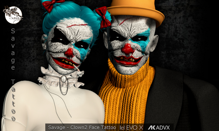 Savage - Clown2 Face Tattoo - Add.