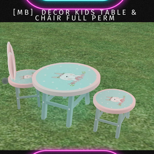 (MB) decor kids table & chair