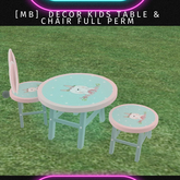 (MB) decor kids table & chair