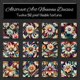 *Wallflowers* Abstract Art Nouveau Daisies