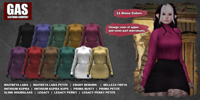 GAS [Dress Camila - 11 Colors w/HUD FATPACK]