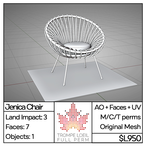 Trompe Loeil Full Perm - Jenica Chair [mesh]