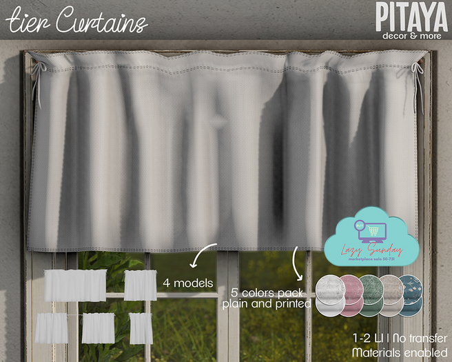 Pitaya - Tier Curtains WHITE.