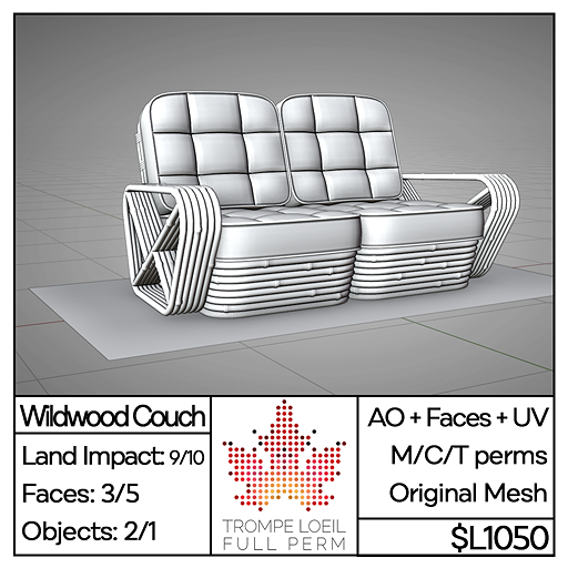 Trompe Loeil Full Perm - Wildwood Couch [mesh]
