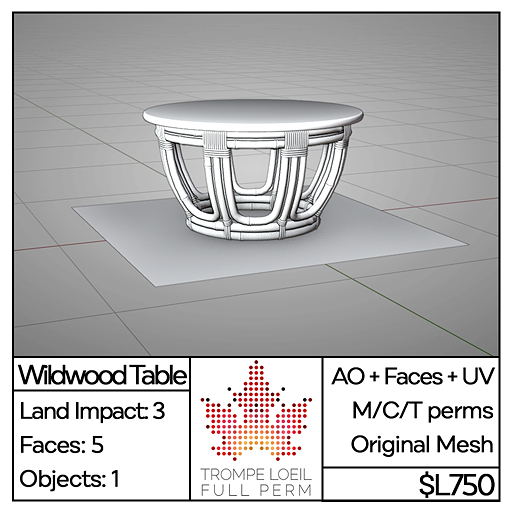 Trompe Loeil Full Perm - Wildwood Table [mesh]