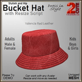 Bucket Hat [2cute] Valencia Red Leather