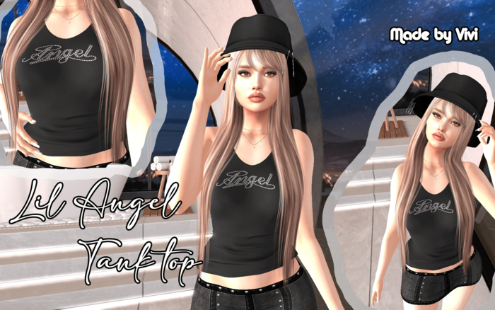 Tank top Rhinestone lil Angel-Vivi