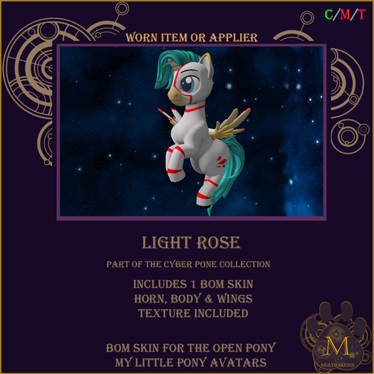 *M* light rose cyber pony Open Pony MLP BOM Skin