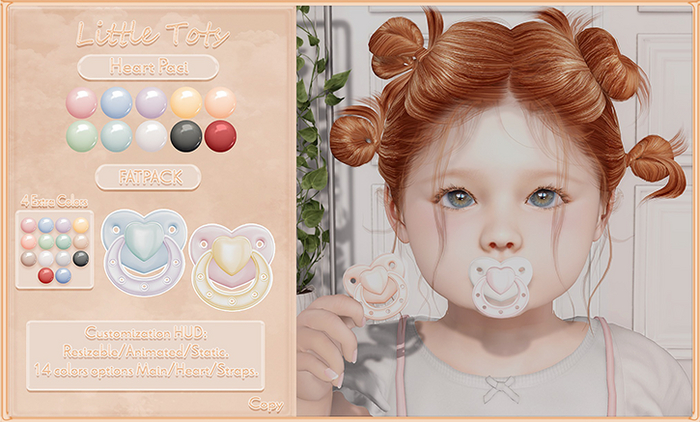{Little Tots} Heart Paci - Salmon