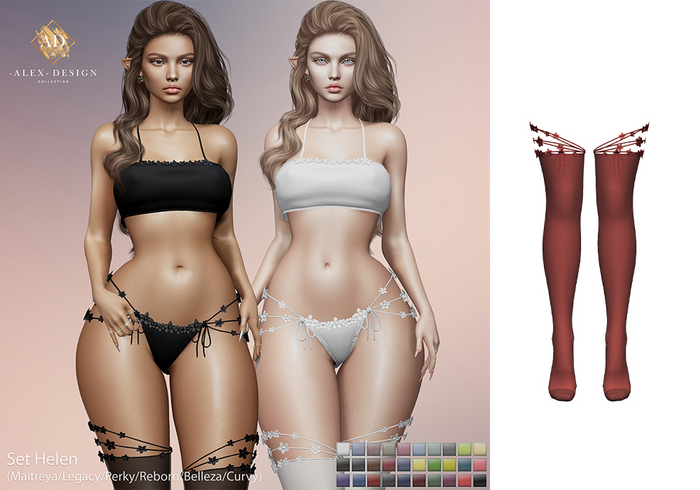 -ALEX- Stockings Helen Night Red 