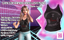 Tank top Rhinestones I love music -Vivi