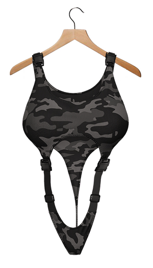 BUENO-Mona Bodysuit-Camo Gray