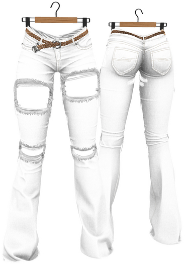 RIOT / Basil Distressed Jeans - White