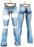 RIOT / Basil Distressed Jeans - Robin's Egg