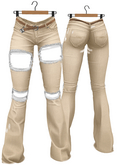RIOT / Basil Distressed Jeans - Khaki