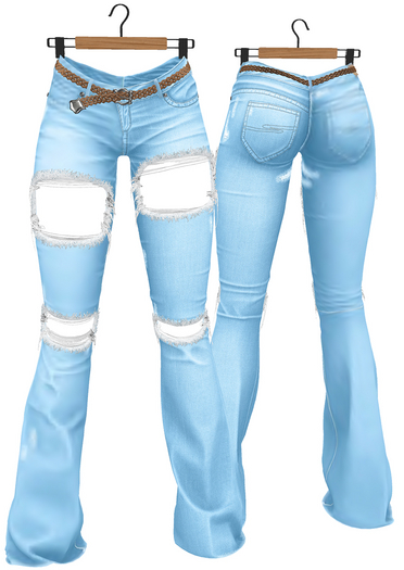 RIOT / Basil Distressed Jeans - Pastel5 Blue