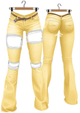 RIOT / Basil Distressed Jeans - Pastel3 Yellow