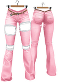 RIOT / Basil Distressed Jeans - Pastel1 Pink