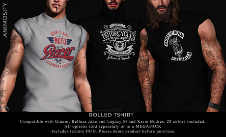 Second Life Marketplace - Animosity - Rolled Tshirts - Glitch