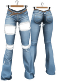 RIOT / Basil Distressed Jeans - Blue58