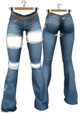 RIOT / Basil Distressed Jeans - Blue46