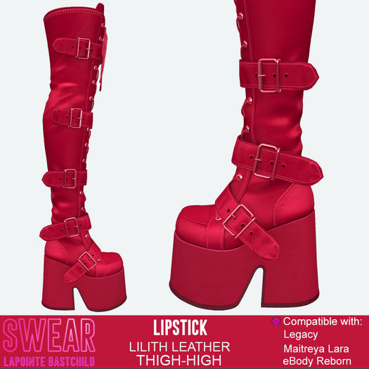 Leather Boots Lilith LIPSTICK