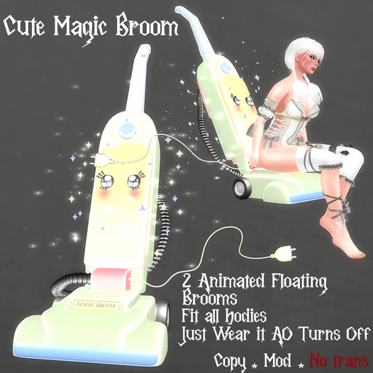 * Cute Magic Broom * Yellow *